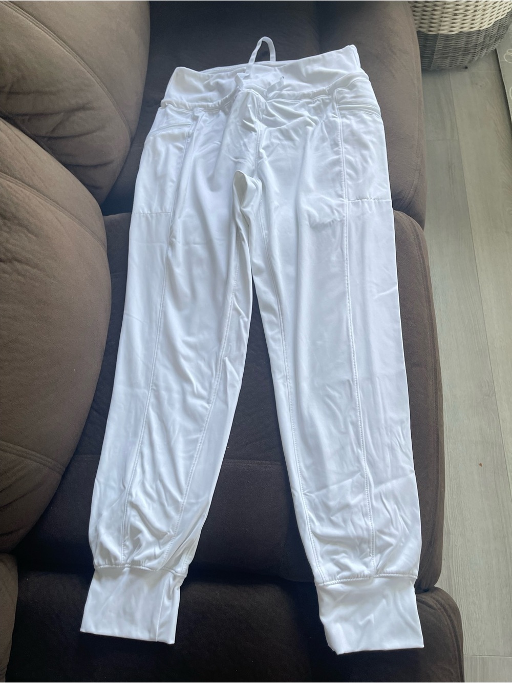 White Drawstring Jogger Pants - Women